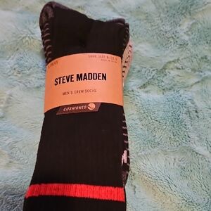 Steve Madden Black and Red Casual Socks